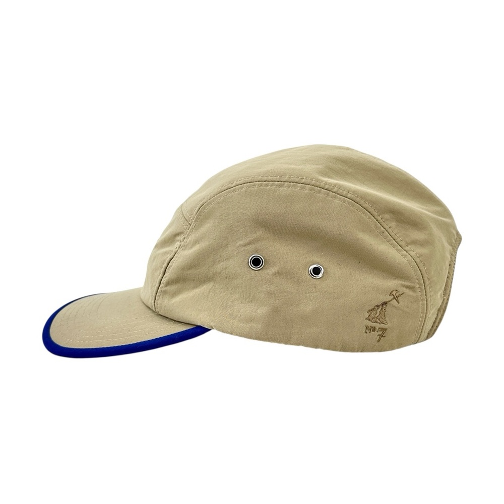 Maiden Noir Tan Beige & Royal Blue Five Panel Adjustable Camp Hat Cap - Picture 5 of 10